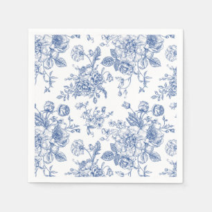 Serviette En Papier Rose bleu vintage motif floral
