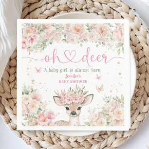 Serviette en papier rose blush pour Baby Shower Fi