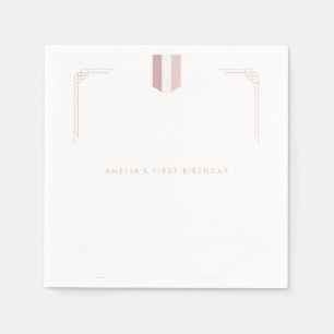 Serviette En Papier Rose coréenne fille 1er anniversaire Doljanchi