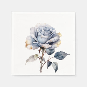 Serviette En Papier Rose d'aquarelle bleu foncé