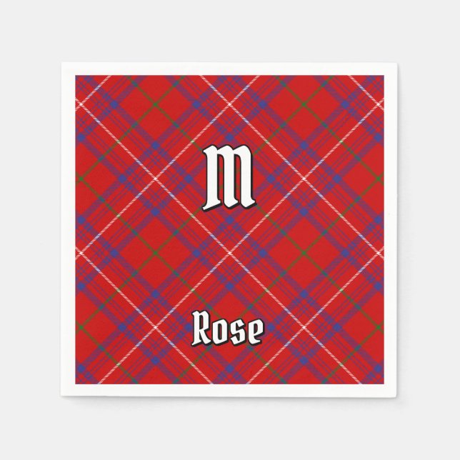 Serviette En Papier Rose de clan Tartan (Devant)