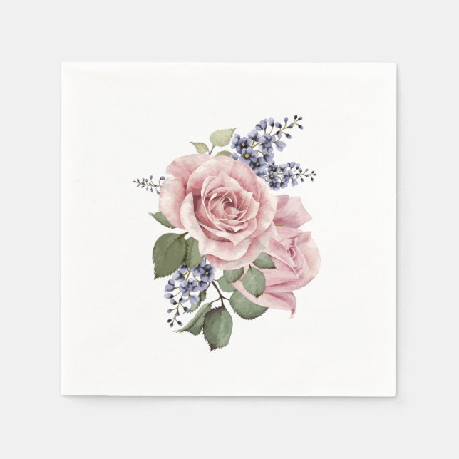 Serviette En Papier Rose de pays rose (Devant)
