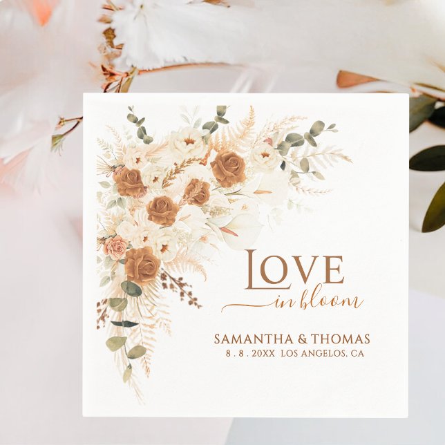 Serviette En Papier Rose en terre cuite et Mariage Calla Lily (Créateur téléchargé)