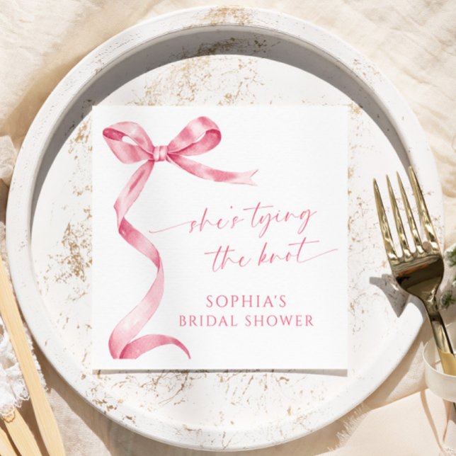 Serviette En Papier Rose enrubannée Fête de mariage en l'honneur de la (Créateur téléchargé)