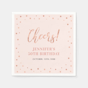 Serviette En Papier Rose et or rose Fête d'anniversaire adulte Confe