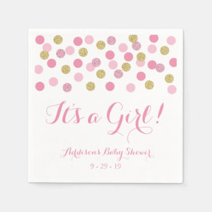 Serviette En Papier Rose et serviettes de baby shower de parties