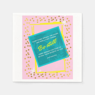 Serviette en papier rose et verte citation Be Stil