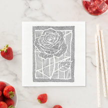 Rose Fleur d'Art de Ligne Géométrique Papier Nappe
