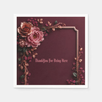 Serviette En Papier Rose Fleur Pourpre