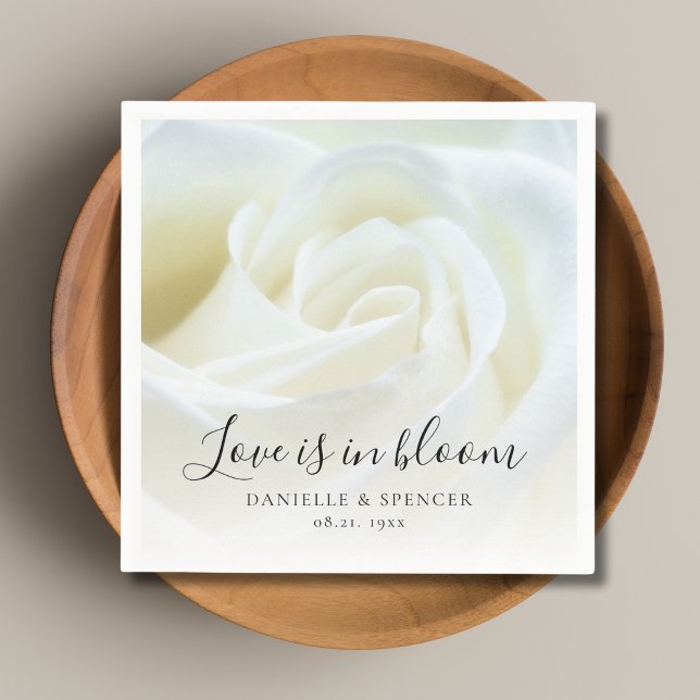 Serviette En Papier Rose Floral Mariage (Floral Wedding Napkins)