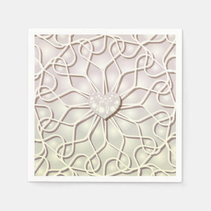 Serviette En Papier Rose Géométrique Or LOVE Motif de Cœur