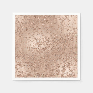 Serviette En Papier Rose Gold Blush Pink Glam Fête de crackle