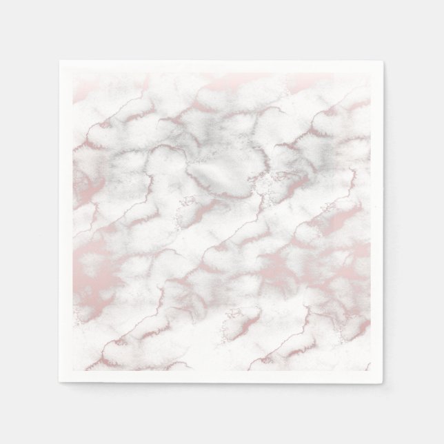 Serviette En Papier Rose Gold Rose Marbre Moderne Chic Soirée tendance (Devant)