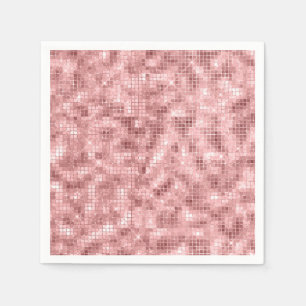 Serviette En Papier Rose Gold Rose Pailleté Luxe Fille Fête