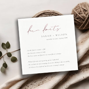 Serviette En Papier Rose Gold Script Black White Mariage Fun Faits