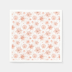 Serviette En Papier Rose Gold Snowflakes en blanc