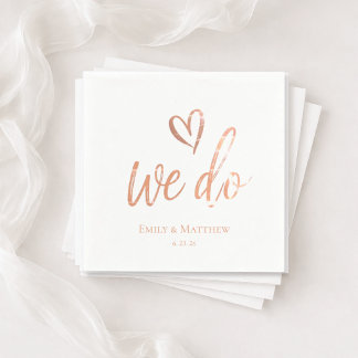 Serviette En Papier Rose Gold We Do Wedding Napkin