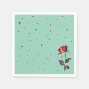 Serviette En Papier rose imprimée rouge clair