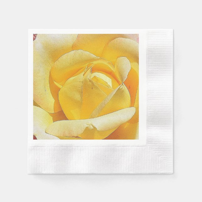 Serviette En Papier Rose jaune (Devant)