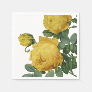 Serviette En Papier rose jaune vintage