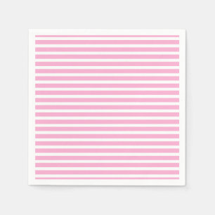 Serviette En Papier Rose Lavande Blanc Simple Rayé Horizontal