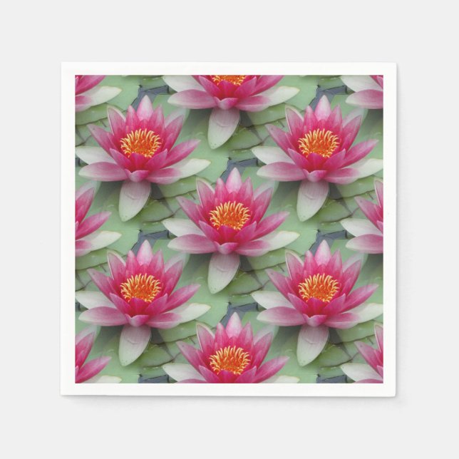Serviette En Papier Rose Lotus Water Lily (Devant)