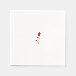 Serviette En Papier Rose Madder, Rouge lave, design floral