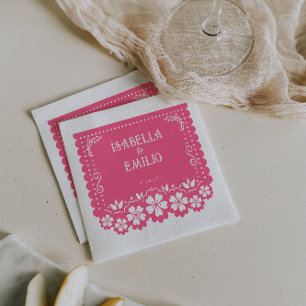 Serviette En Papier Rose   Mariage mexicain Papel Picado