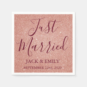 Serviette En Papier Rose marié Gold Blush Pink serviettes