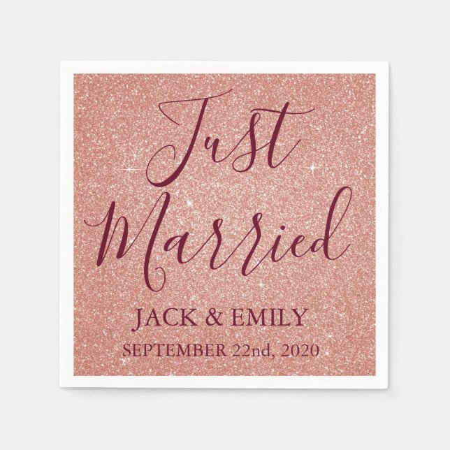 Serviette En Papier Rose marié Gold Blush Pink serviettes (Devant)