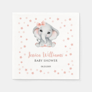 Serviette En Papier Rose mignon fille éléphant baby shower Papier Napk