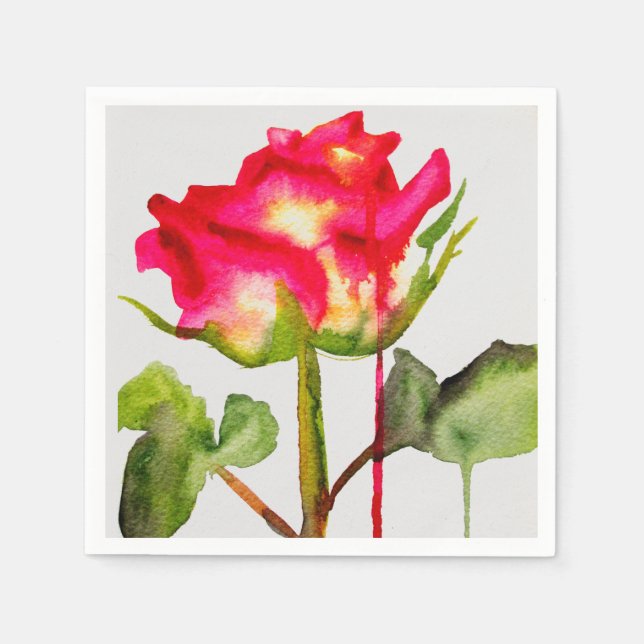 Serviette En Papier Rose moderne art floral maison (Devant)