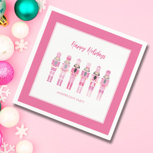 SERVIETTE EN PAPIER ROSE NOËL NUTCRACKER