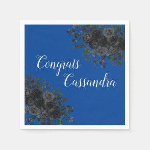 Serviette En Papier Rose noir foncé gothique fête de graduation bleu