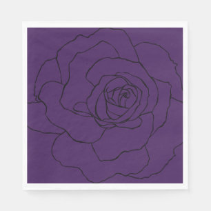 Serviette En Papier Rose noir sur violet
