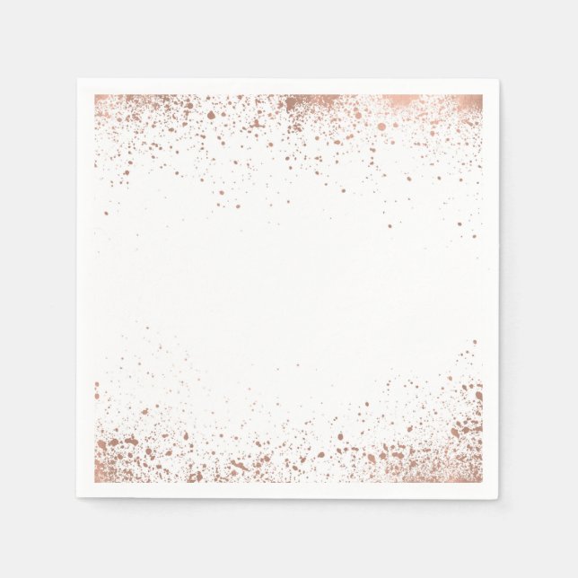 Serviette En Papier Rose or rose glam moderne chic Mariage (Devant)