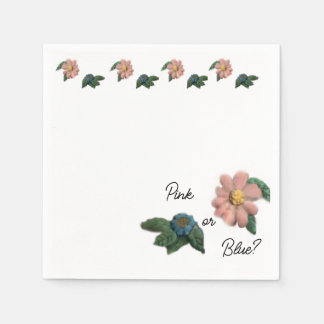 Serviette En Papier Rose ou Bleu ? Baby shower de révélation de genre 