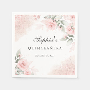 Serviette En Papier Rose Pâle Quinceanera