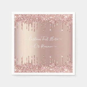 Serviette En Papier Rose Parties scintillant or serviettes personnalis