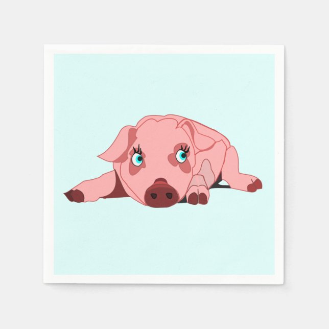 Serviette En Papier Rose Piggy (Devant)