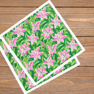 Serviette En Papier Rose Préparatoire Lily Fleurie Élégance Jardin de