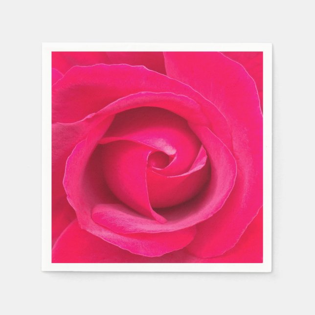 Serviette En Papier Rose rouge romantique (Devant)