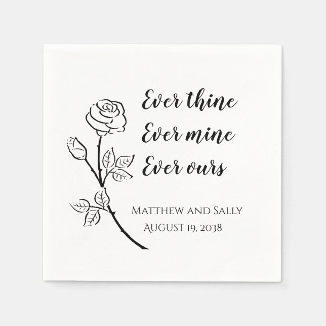 Serviette En Papier Rose Toujours À Toi Toujours À Moi Toujours À Nous (Devant)
