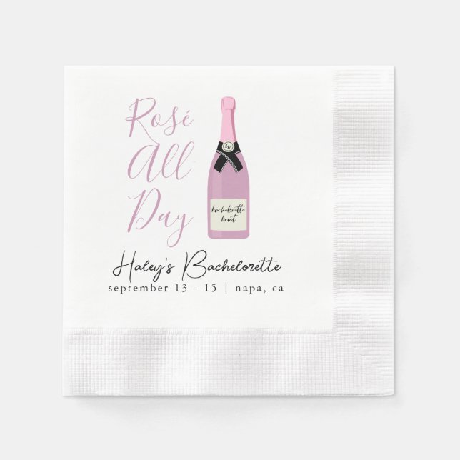 Serviette En Papier Rose toute la journée Napa Winery Bachelorette (Devant)