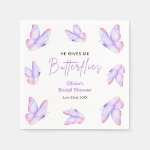 Serviette En Papier Rose Violet Il Me Donne Des Papillons Enterrement 