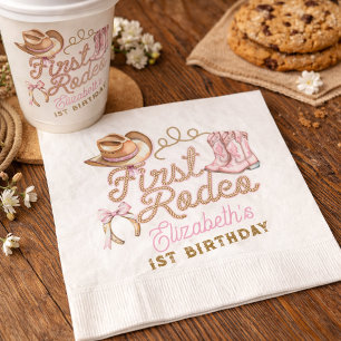 Serviette En Papier Rose Western Premier Rodéo Anniversaire