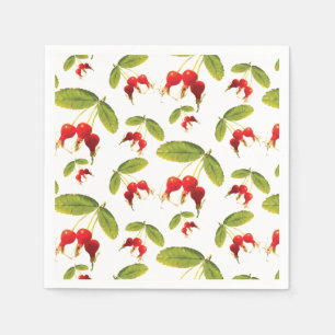 Serviette En Papier Rosehips Motif 4 Angles