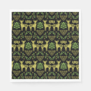 Serviette En Papier Rosemaling Norwegian Folk Art