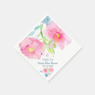 Serviette En Papier Roses de jardin PixDezines, Mitzvah rose pâle