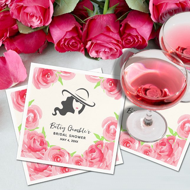 Serviette En Papier Roses de Lady Big Hat Derby Baby Shower (Créateur téléchargé)